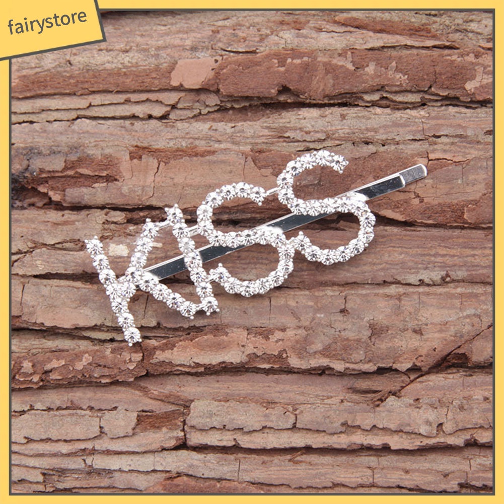 Kẹp Tóc Hợp Kim Đính Đá Hình Chữ Thời Trang Cho Nữ