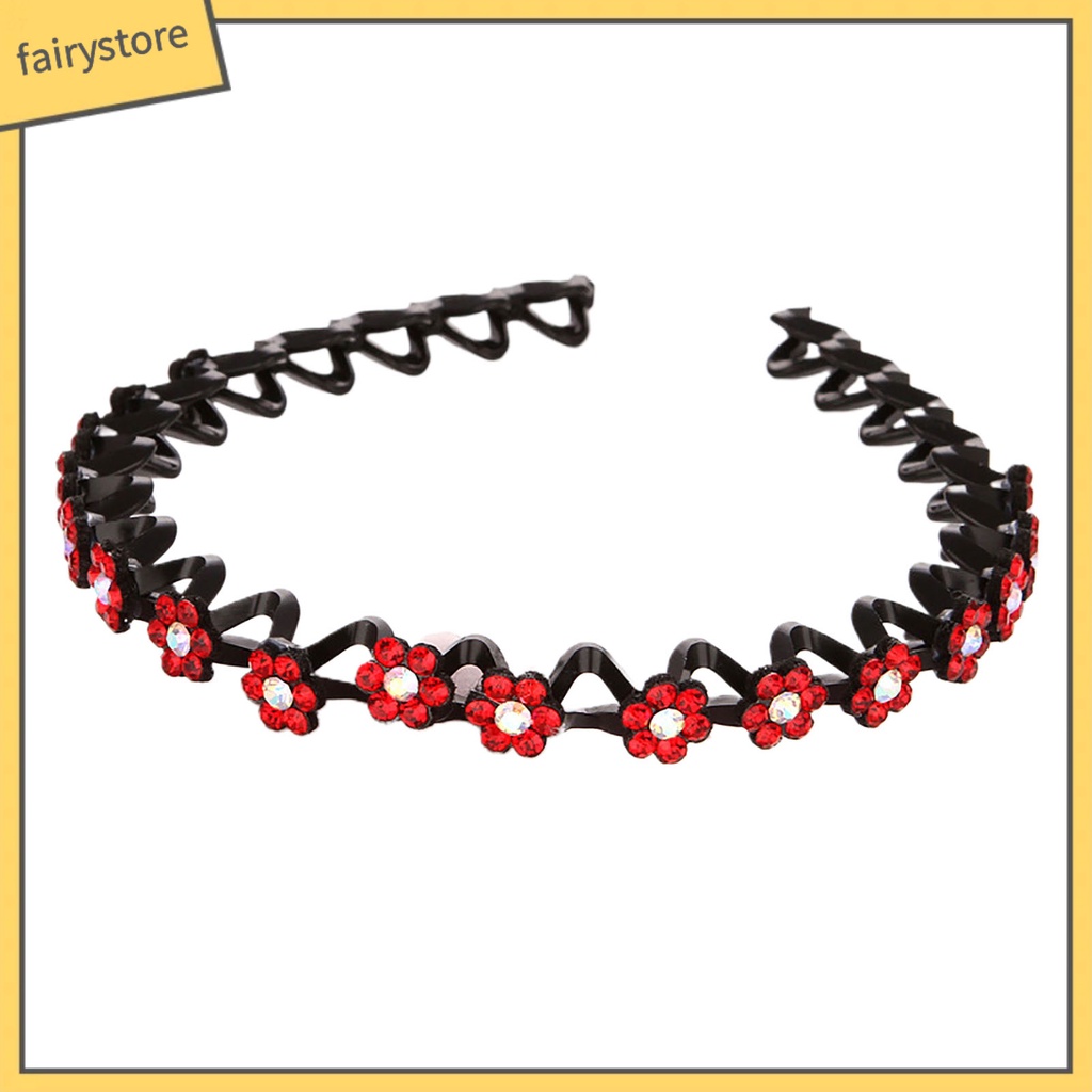 Băng Đô Cài Tóc Co Giãn Chống Trượt Đính Đá Lấp Lánh Cho Bé Gái