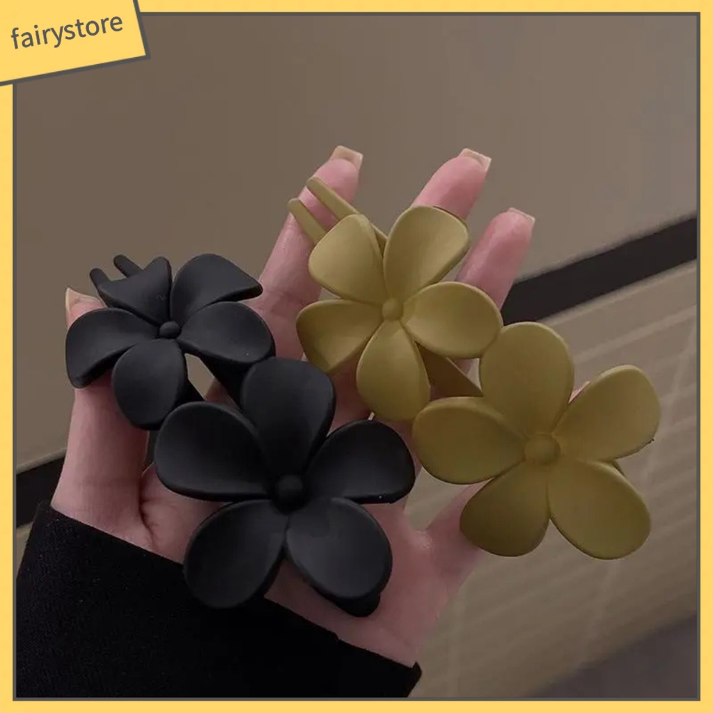 Kẹp Tóc Hình Hoa / Bướm Màu Trơn Chống Trượt Thanh Lịch