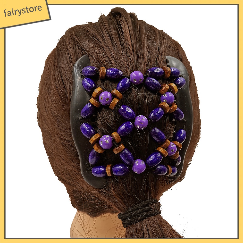 Lược Cài Tóc Hai Hàng Xỏ Hạt Gỗ Thần Kỳ Dành Cho Bạn Nữ