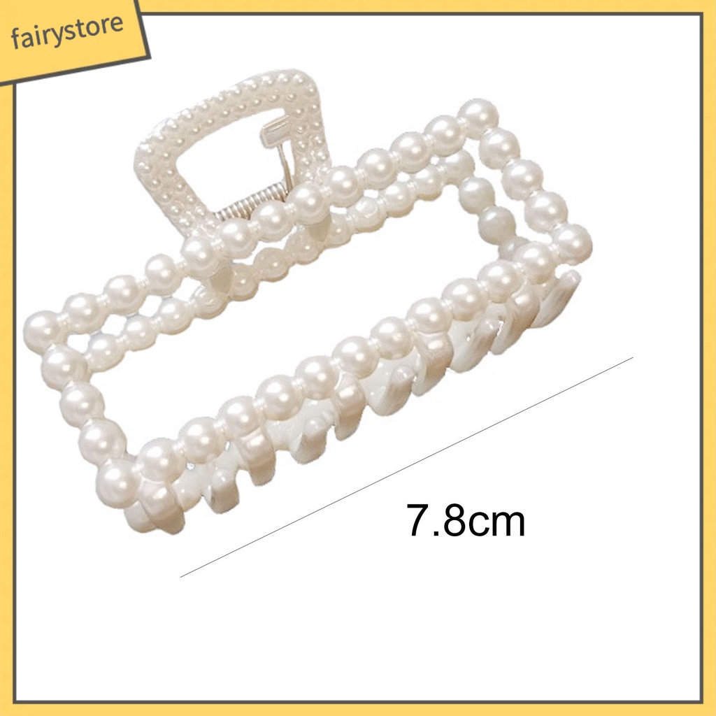 Kẹp Tóc Càng Cua Lớn Đính Ngọc Trai Giả Thanh Lịch Cho Nữ