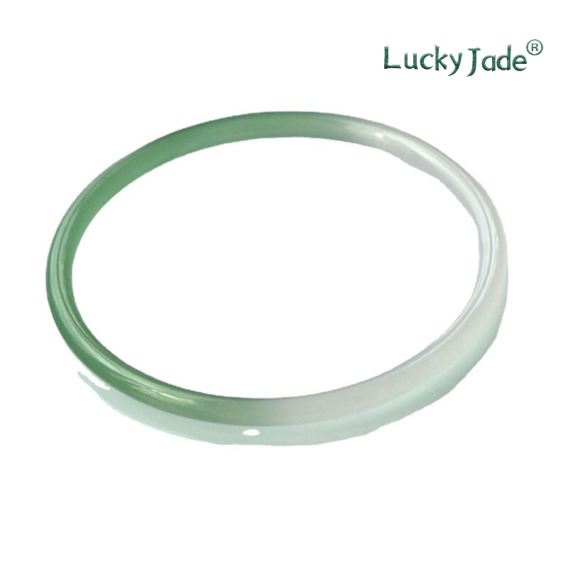 Vòng Tay Đá Mã Não Nửa Màu Xanh Lá Dầu Trắng Cho Nữ