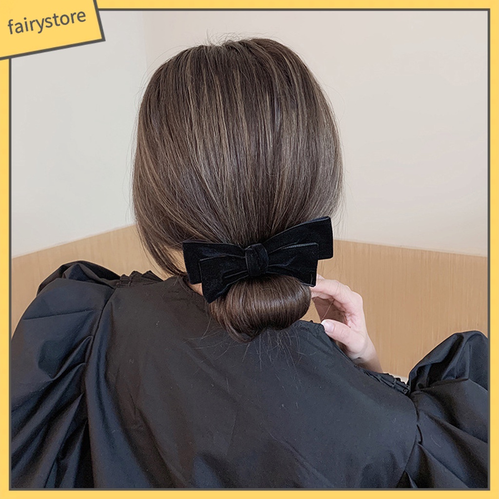 Dụng Cụ Búi Tóc Vải Thoải Mái Họa Tiết Nơ DIY Cho Nữ