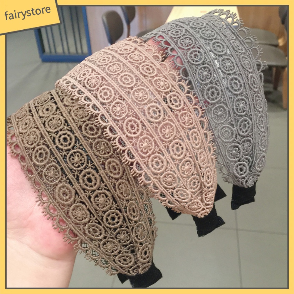 Băng Đô Len Đan Rộng Vành Màu Trơn Cho Nữ