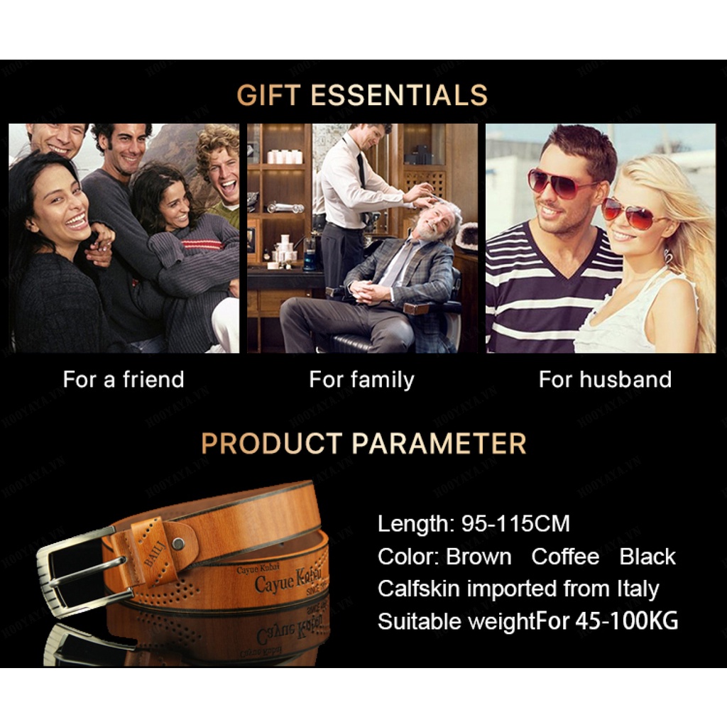 Thắt Lưng Da Phối Khóa Cài Bằng Đồng Phong Cách Retro Ý