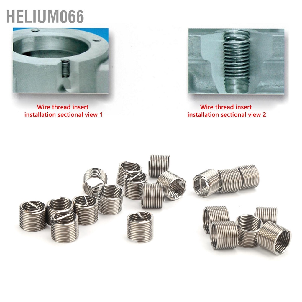 Helium066 20 Chiếc Dây Ren Chèn Vít Thép Không Gỉ Bushing Bộ Ổ Cắm Sửa Chữa M14x1.5x1.5D
