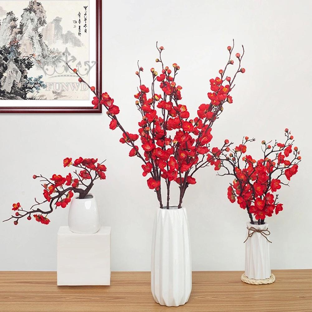 Hoa Hồng Đỏ Giả Bằng Nhựa + Lụa Dùng Trang Trí