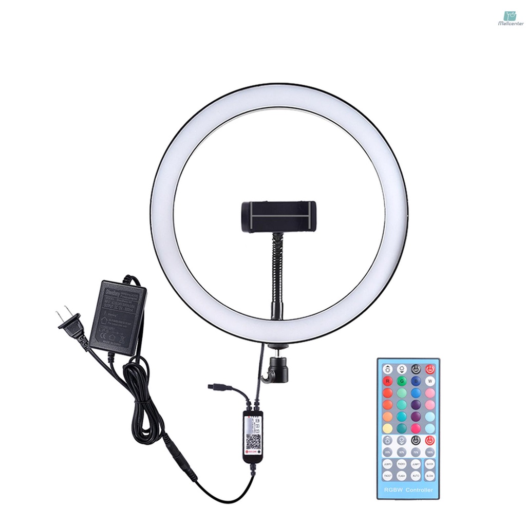 PULUZ LEDs Video Ring Light BT Connection Remote Control Brightness Adjustment Built-in Batterys for Network Broadcast Selfie Facialy Makeup