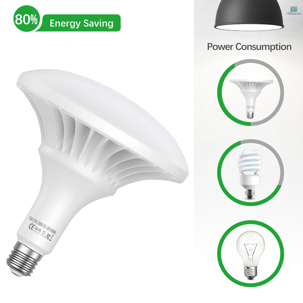 Andoer 150W LED Light Bulb Photography Lamp Bulb 2700K-6500K Dimmable Energy-saving E27 Mount with Remote Control for Photography Studio Home Warehouse Office Hotel