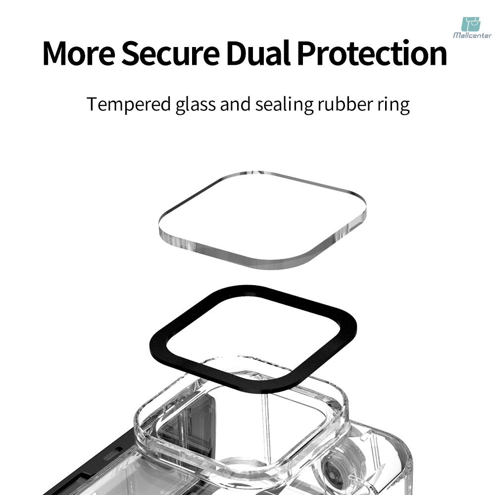 TELESIN Action Camera Protective Waterproof Case Cover Underwater 45m/148ft Diving Housing Underwater Accessories Replacement for   9 10 Black Camera