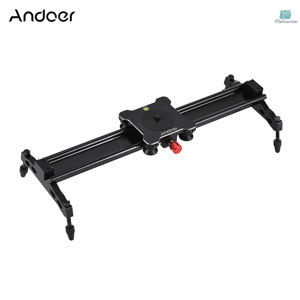 Andoer 40cm/ 15.7in Bearing Type Portable Aluminum Alloy Camera Track Dolly Slider Stabilizer Rail System Max. Load 6kg/ 1.3lb for DSLR Camera DV Camcorder Video Film Making