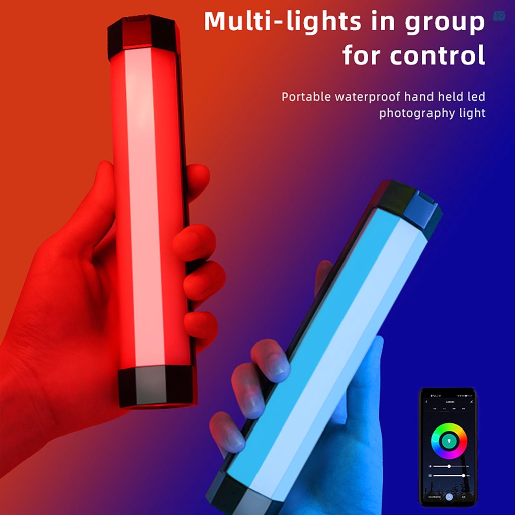 LUXCEO P200 LED Light Handheld RGB Light Tube Stick Video soft Photography Light APP Remote Control CRI 95 500 Lumens Adjustable 3000K-6000K with Remote Control