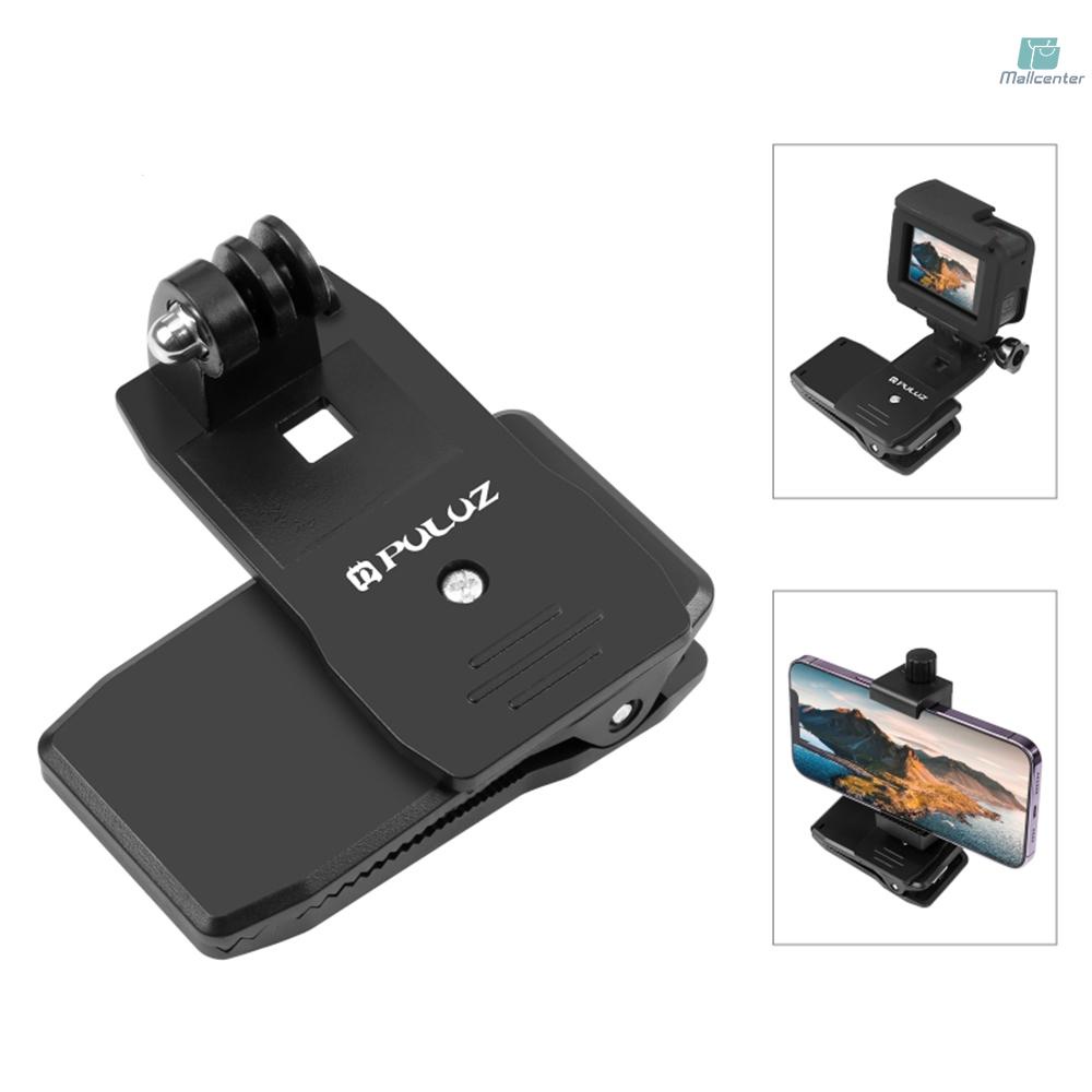 PULUZ Backpack Shoulder Strap Mount Backpack Clip Replacement for   11/10/9 Osmo Pocket Insta360 Action Cameras with Phone Holder for Smartphones