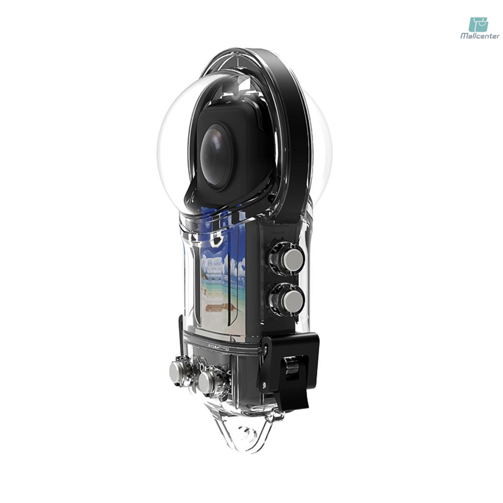 Panoramic Sports Camera Dive Case Waterproof Housing Diving Protective Case Underwater 50M with Silicone Lens Cover Replacement for Insta360 X3 Action Camera Accessories