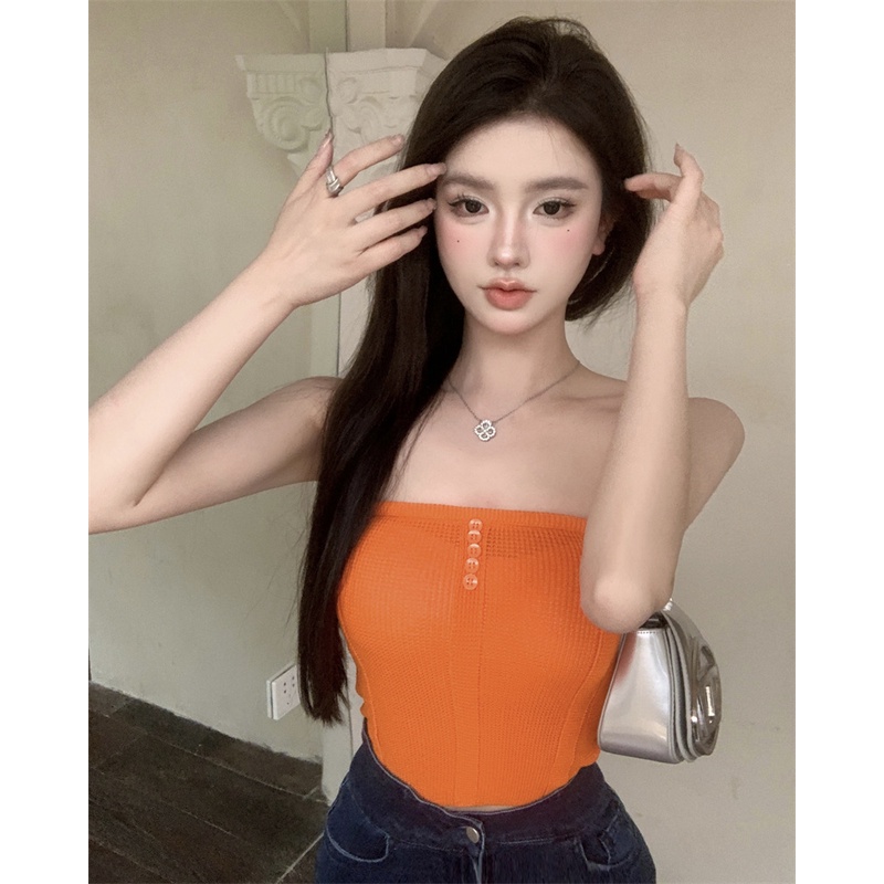 Áo Dệt Kim Sát Nách Dáng Ôm Quyến Rũ Trẻ Trung Cho Bạn Gái