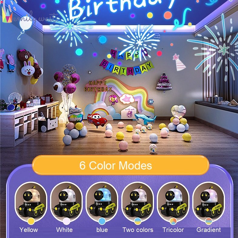 Đèn led Chiếu Hình Robot Bầu Trời Sao Xoay Được Có Loa Bluetooth Cho Phòng Ngủ Của Bé