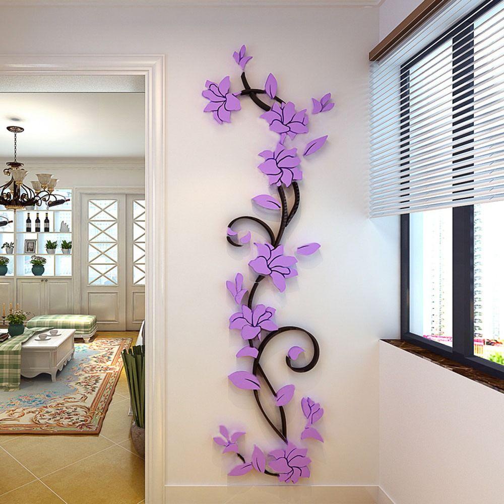 Đề Can Dán Tường Họa Tiết Hoa Hồng 3D Chất Lượng Cao Trang Trí Nhà Cửa