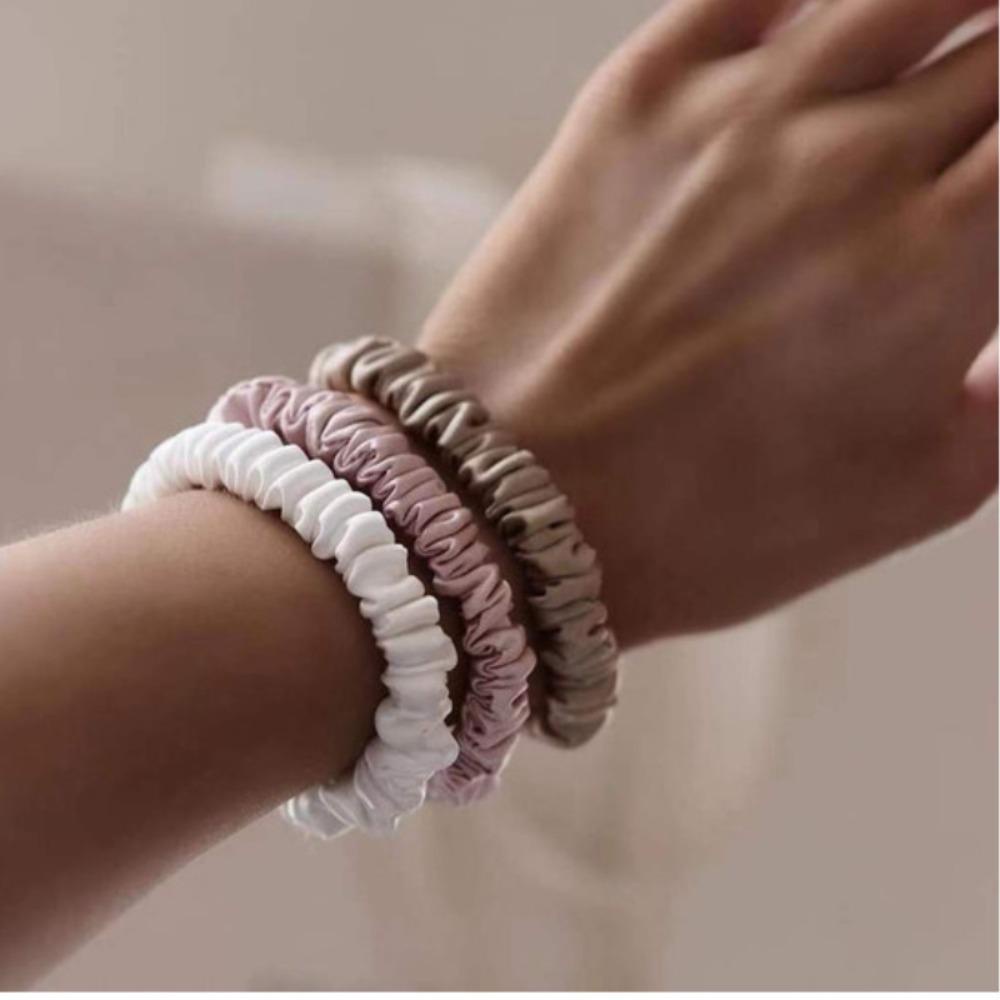 MOILYVN Dây Cột Tóc Vải Lụa Satin Bóng Thời Trang Cho Nữ