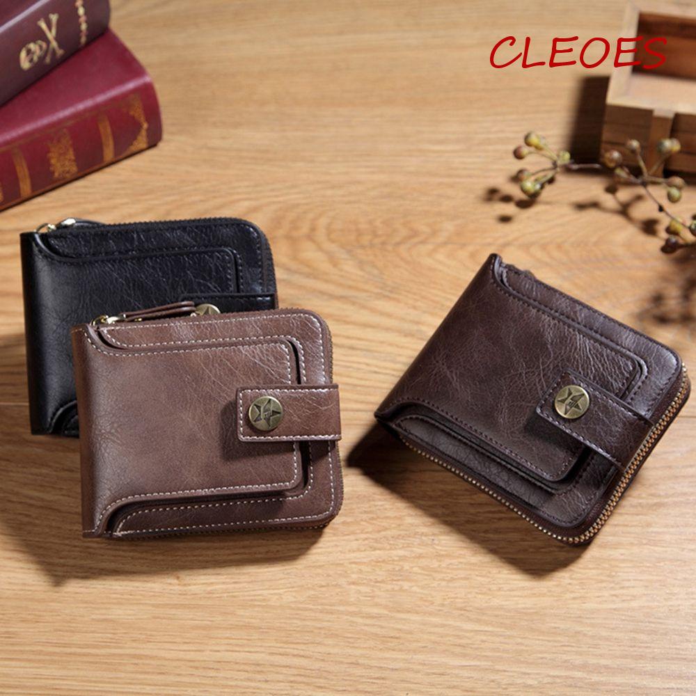 Ví Da Mềm Nhỏ Đựng Tiền / Thẻ Có Khóa Kéo Cho Nam