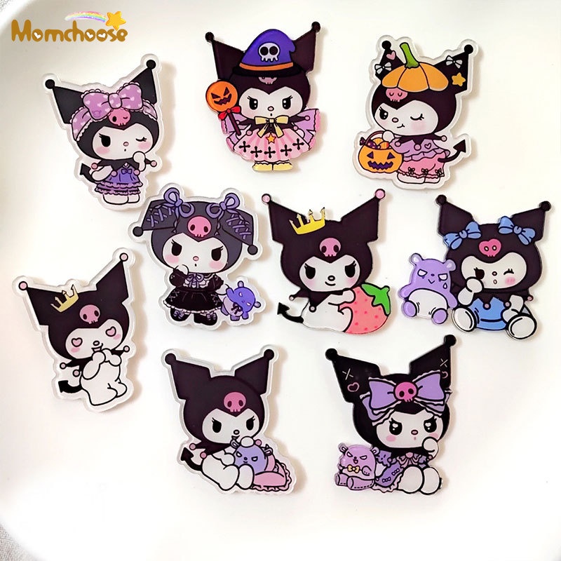 Trâm Cài Áo Hình Sanrio Kuromi Hoạt Hình Dễ Thương Bằng Acrylic
