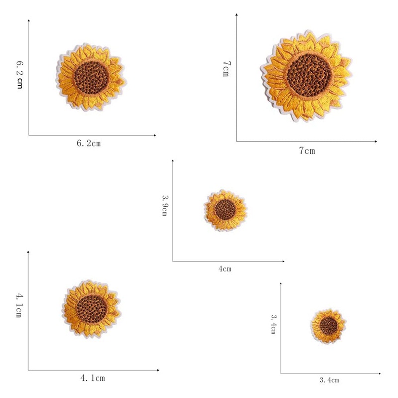 Set 33 Miếng Vá Ủi Quần Áo Hình Hoa Hướng Dương Xinh Xắn