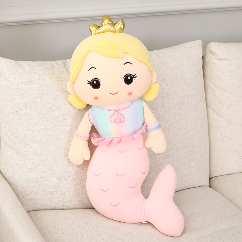 Nàng Tiên Cá Nhồi Bông Mềm Mại Dành Cho Bé Gái 30cm 40cm 50cm 70cm 90cm