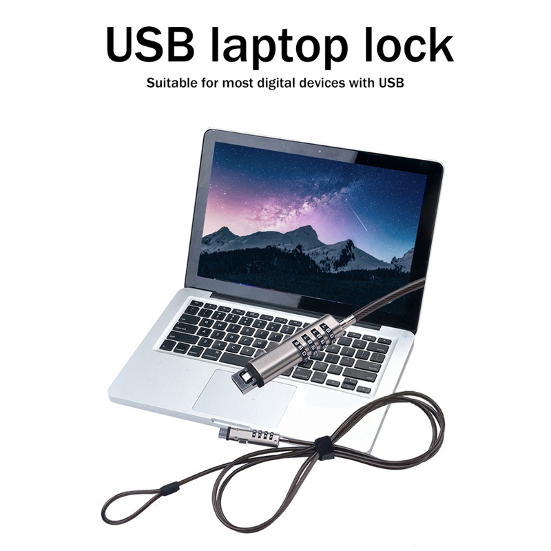1 Ổ Khóa Mật Khẩu Cổng USB Chống Trộm Thông Dụng Cho Laptop Máy Tính