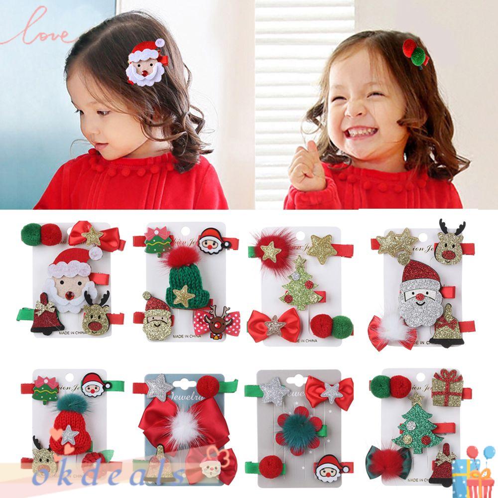 Bộ 5 Kẹp Tóc Hình Vớ Giáng Sinh Dễ Thương Cho Bé