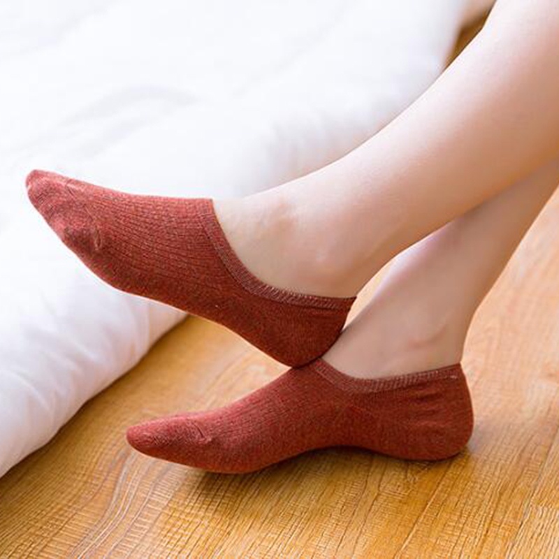 Vớ Thuyền Bằng Cotton Mềm Thoải Mái Màu Trơn Chống Trượt Mùa Hè Cho Nữ