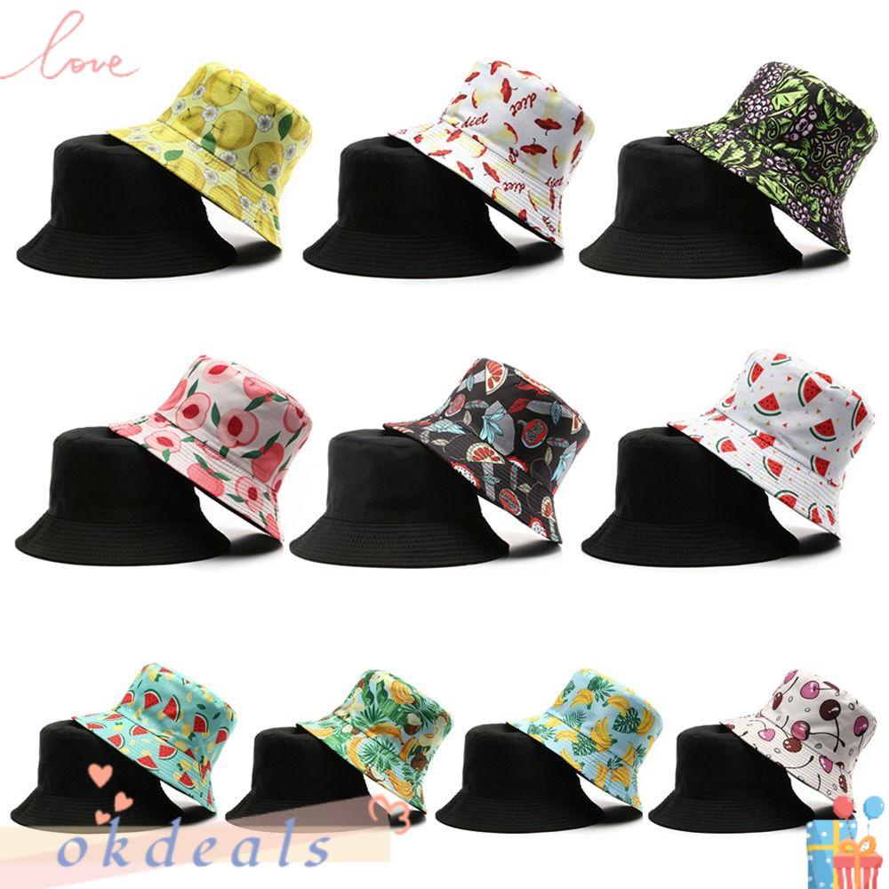Mũ Bucket Chống Nắng In Họa Tiết Trái Cây Cho Nữ
