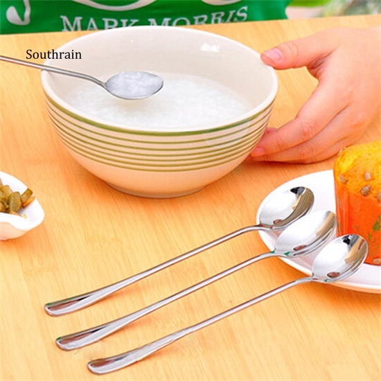 Muỗng Cà Phê / Trà / Kem Bằng Thép Không Gỉ Với Tay Cầm Dài Tiện Dụng