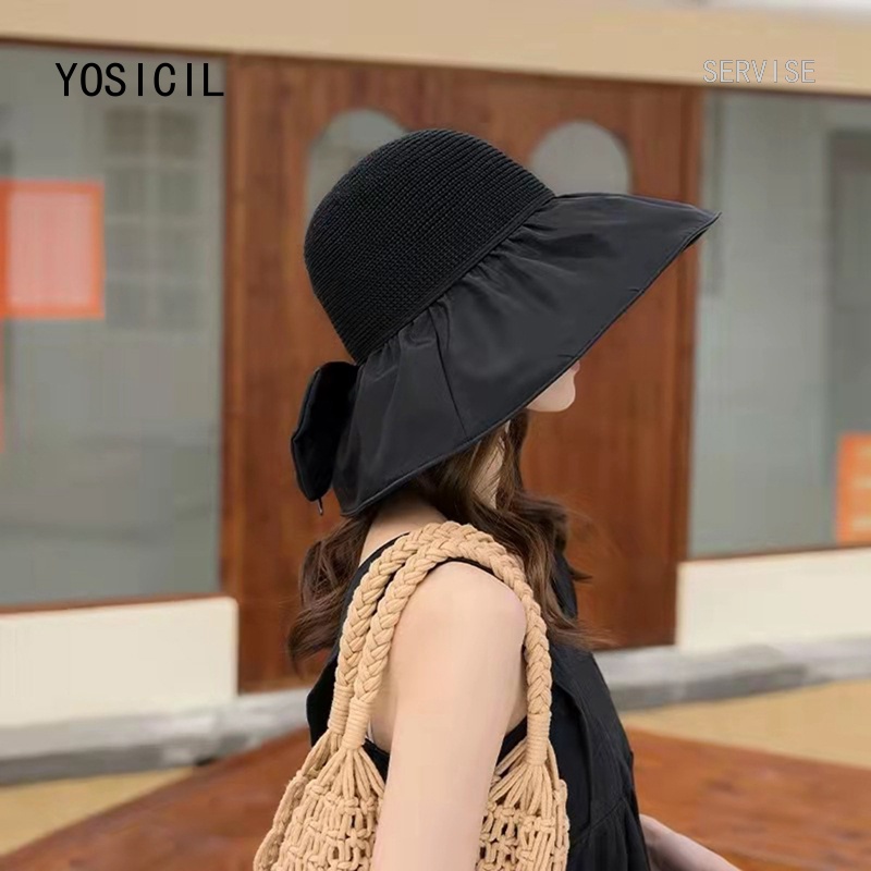 1 Mũ Tai Bèo Chống Nắng Thoáng Khí Đính Nơ Tháo Rời Được Thời Trang Mùa Hè Cho Nữ