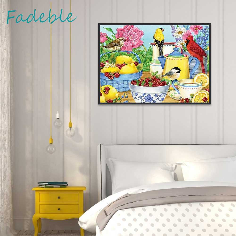 Tranh Đính Đá Kim Cương Toàn Bộ 5D DIY Hình Vẽ Hoa Trang Trí Nhà Cửa