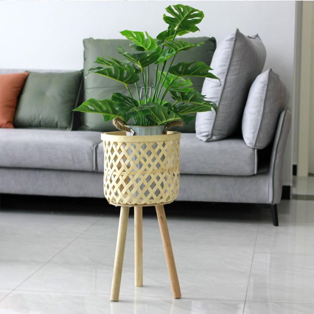 Giá Đỡ Chậu Hoa Bằng Gỗ Dệt Tay Gọn Nhẹ Trang Trí Ban Công / Phòng Khách / Sân Vườn DIY