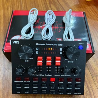 Sound card thu âm V8s có AutoTone Chất Lượng Cao sound card thu âm livestream karaoke facebook, tiktok, bigo cực hay