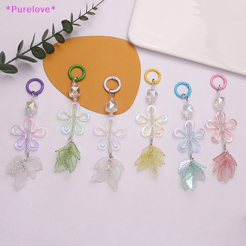 Móc Chìa Khóa Xe Hơi Bằng Acrylic Mạ Màu Hình Hoa Năm Cánh Sáng Tạo Mới
