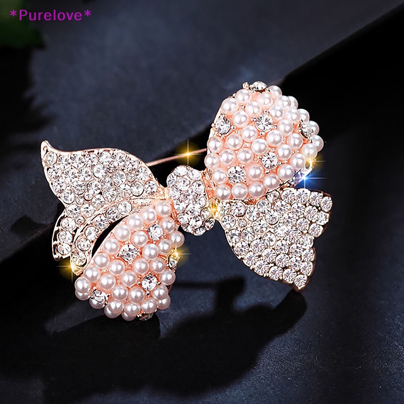 Purelove &gt; Wuli&amp;amp;Ghim Cài Áo Hình Nơ Đính Ngọc Trai Lấp Lánh Thời Trang Cho Nữ Mới