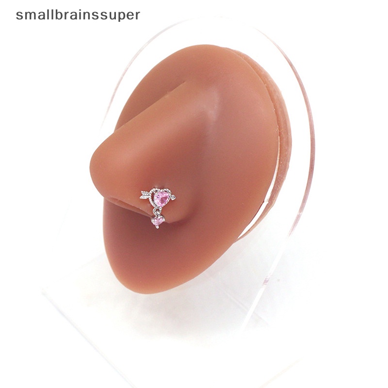 Khuyên Mũi Bằng Thép Không Gỉ Hình Trái Tim Đính Đá Thời Trang