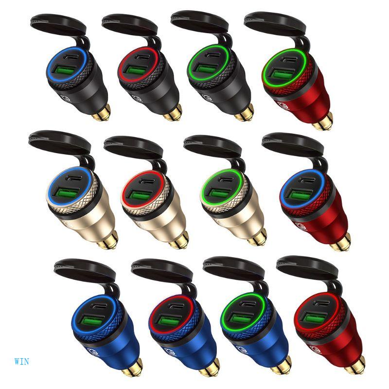 Tẩu Sạc Nhanh 3 0 Type-C Cổng USB Kép Cho Điện Thoại Dùng Trong Xe Hơi