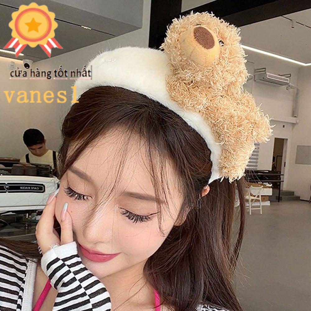 1 Băng Đô Cài Tóc Hình Gấu Hoạt Hình Bằng Lông Nhung Dễ Thương Xinh Xắn