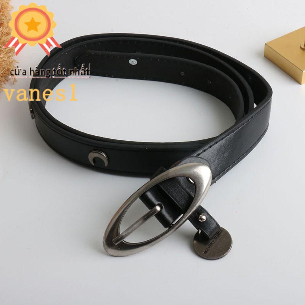 Thắt Lưng Da PU Khóa Kim Loại Y2K Họa Tiết Trăng Sao Phong Cách Punk Hàn Quốc Đơn Giản VANES1 Dành Cho Nam Và Nữ