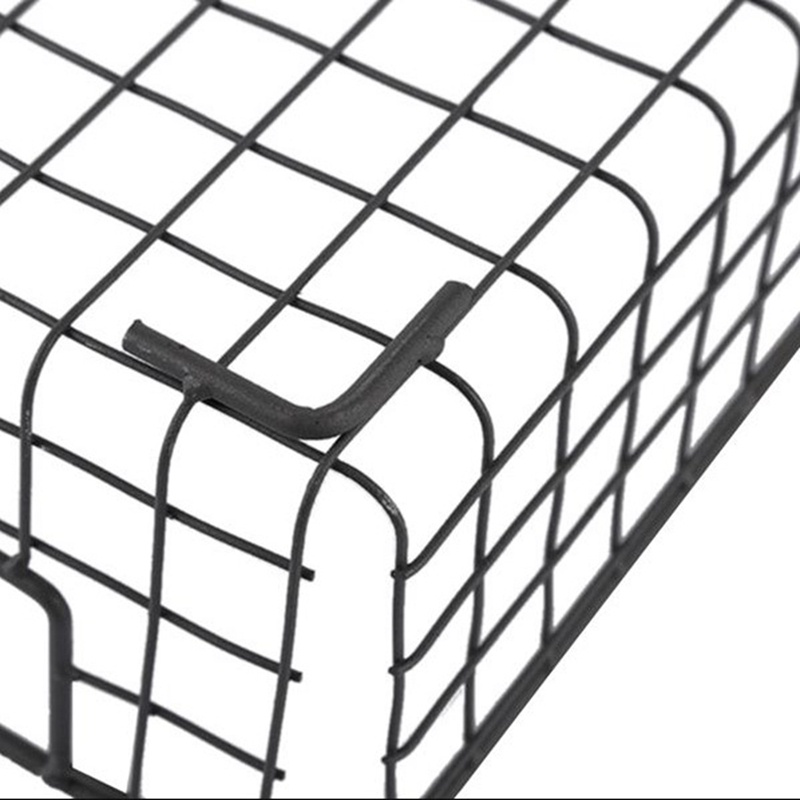 Bộ 2 Giỏ Sắt Đựng Đồ Dùng Màu Đen Có Tay Cầm Tiện Dụng Cho Nhà Bếp