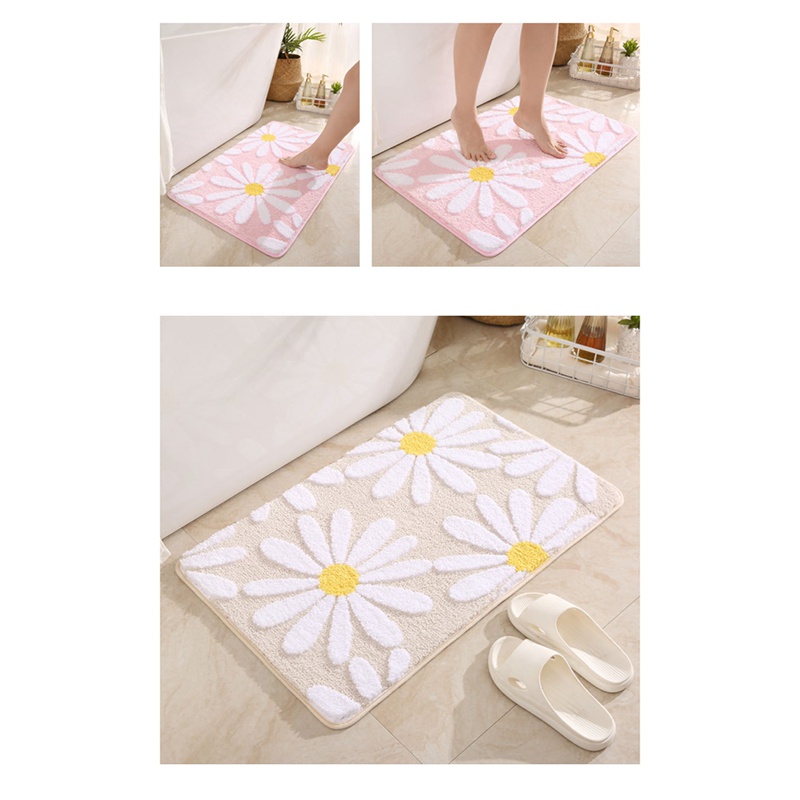 Thảm Chùi Chân Chống Trượt Hình Bông Hoa Dành Cho Nhà Tắm