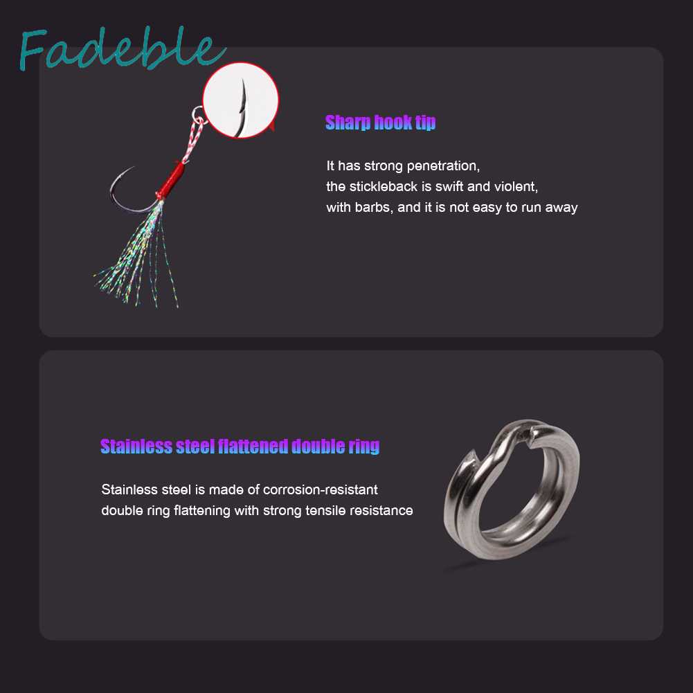 Hộp 100 Lưỡi Câu Cá Giả Lông Vũ