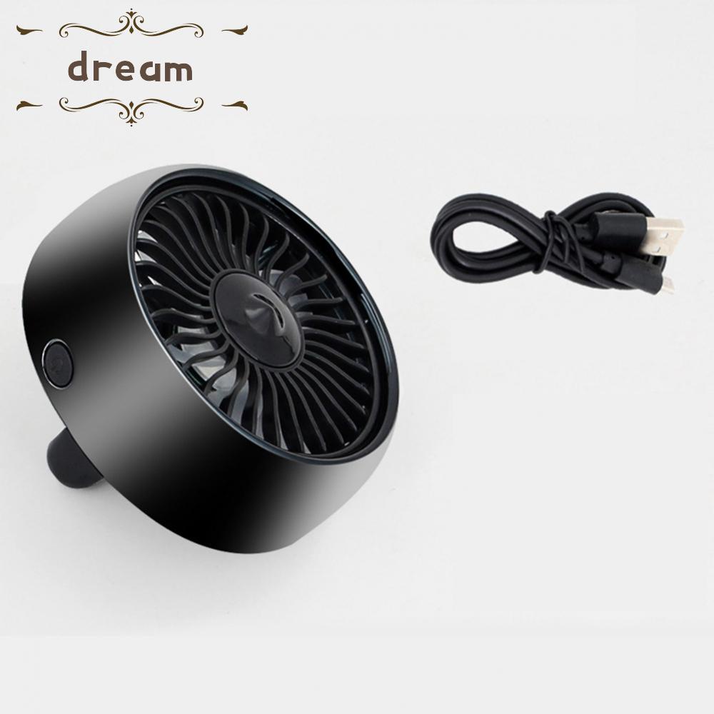 【DREAMLIFE】Car Fan 1-3 Speeds 5V/1A ABS Black USB Universal Air Outlet Cooling Fan