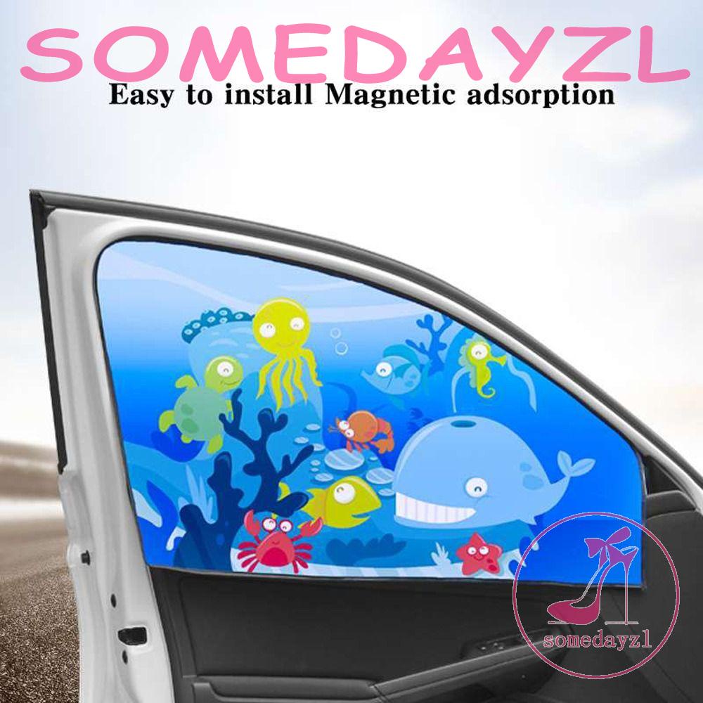 Somedayzl Rèm Che Nắng Chống Tia UV Họa Tiết Cá Voi Dễ Thương Thông Dụng Cho Xe Hơi