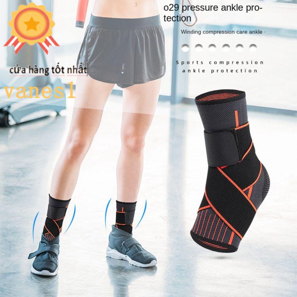 Đai Quấn Bảo Vệ Mắt Cá Chân VANES1 Bằng Nylon Co Giãn Màu Đen Có Thể Điều Chỉnh Hỗ Trợ Luyện Tập Gym