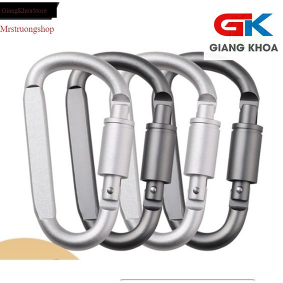 Khóa treo Carabiner hợp kim nhôm chất lượng cao hình chữ D đa chức năng