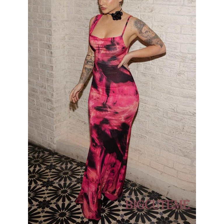 Đầm Hai Dây Sát Nách Nhuộm Màu Thời Trang Mùa Hè Cho Nữ