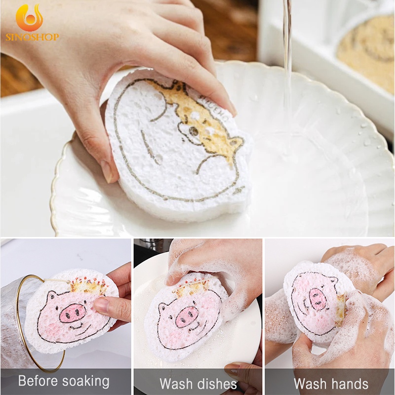 Mút Xốp Nén Lau Chùi Nhà Bếp / Nội Thất Mềm Mại Dễ Thương